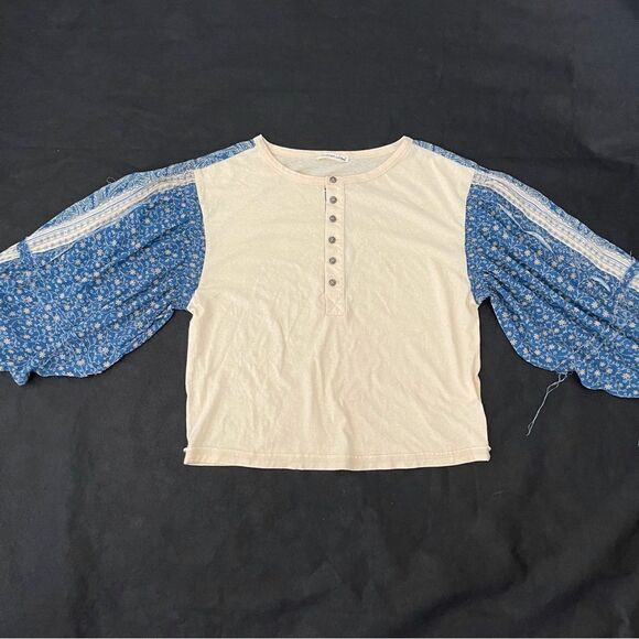 Boho Top Floral Balloons Sleeves Bohemian - Picture 2 of 4